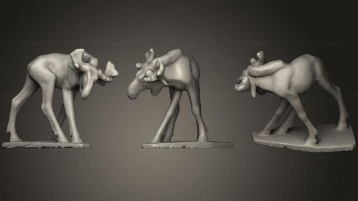 Статуэтки животных (Хирви, STKJ_1063) 3D модель для ЧПУ станка